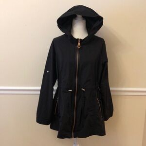 Ted Baker Women’s Black Hooded Naaomi Raincoat Windbreaker Size 4 (US Size 10)